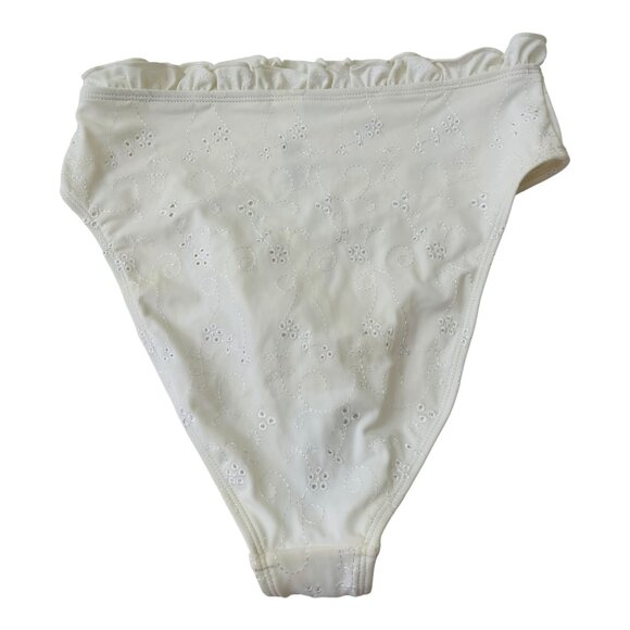 ASOS High Waist White Ruffle Embroideries Bikini Bottom Size UK 8 EU 36 US 4 NEW - Picture 2 of 8